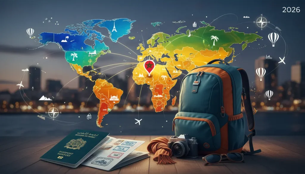 دول بدون فيزا للمغاربة 2026